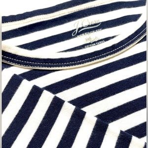 Like New! J Crew Striped Knit Perfect Fit T-Shirt Navy / White Woven Classic